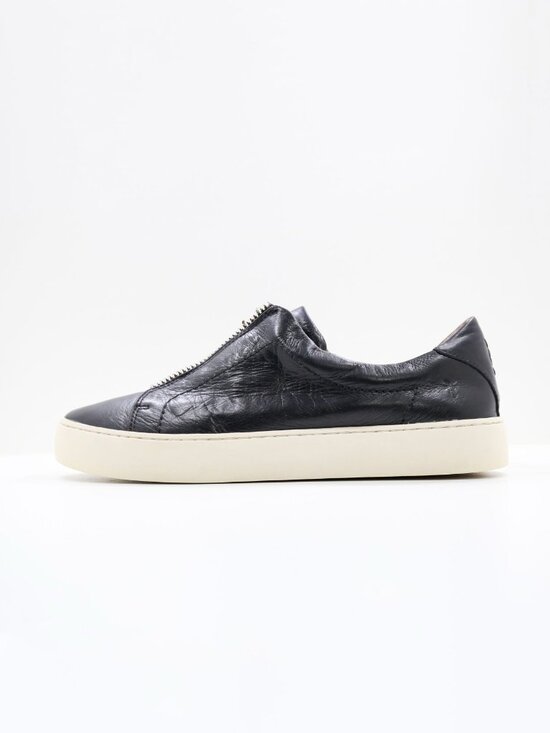 Frye Shoes - Frye Lena Black Leather Low Zip Top Sneakers - Women's 9